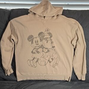 Disney Beige Mickey and Minnie Hoodie